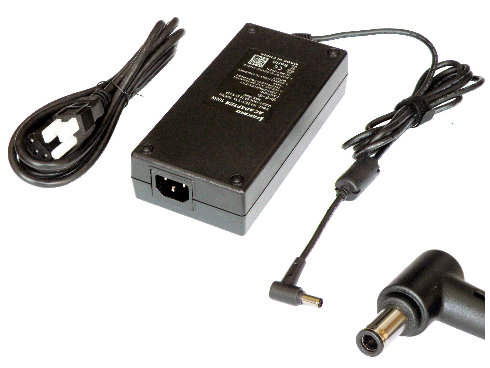 Picture of the adapter with its DC plug tip