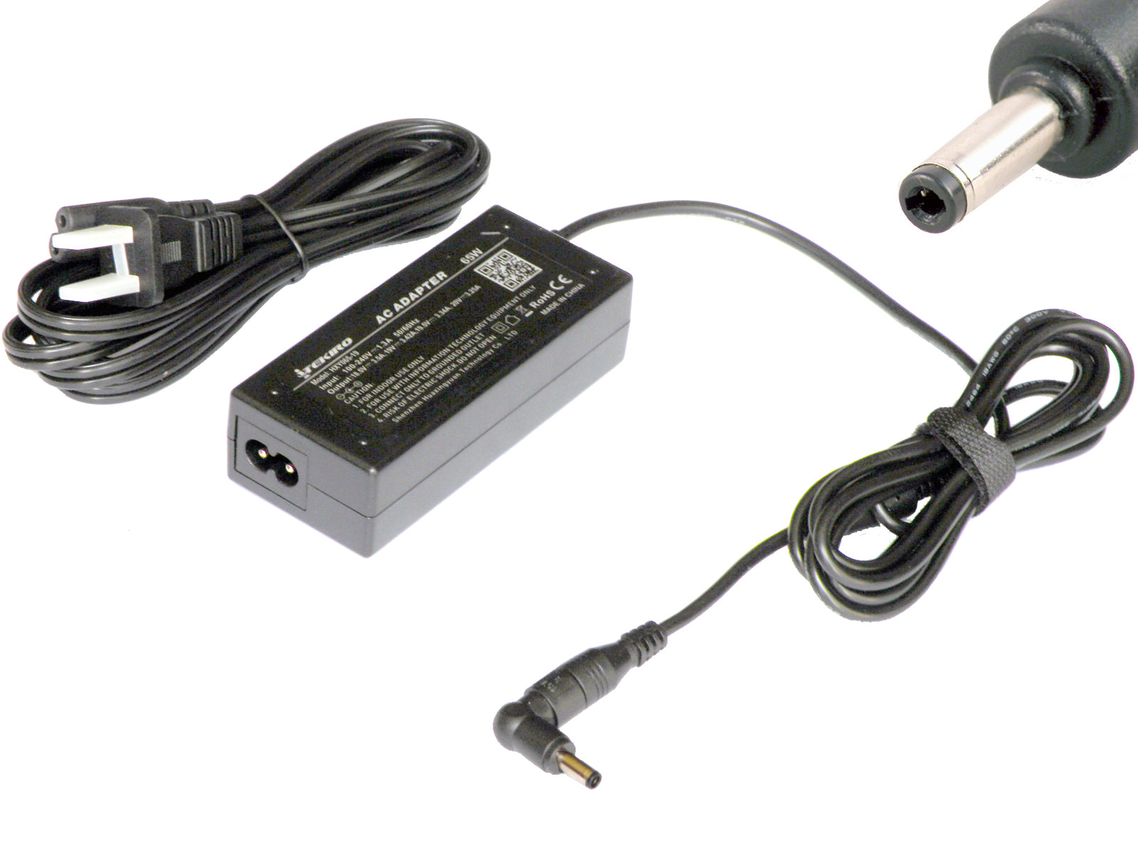 Picture of the adapter with its DC plug tip